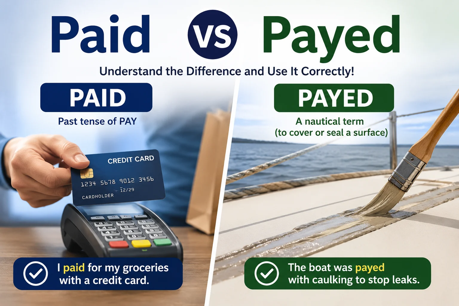 Paid vs Payed