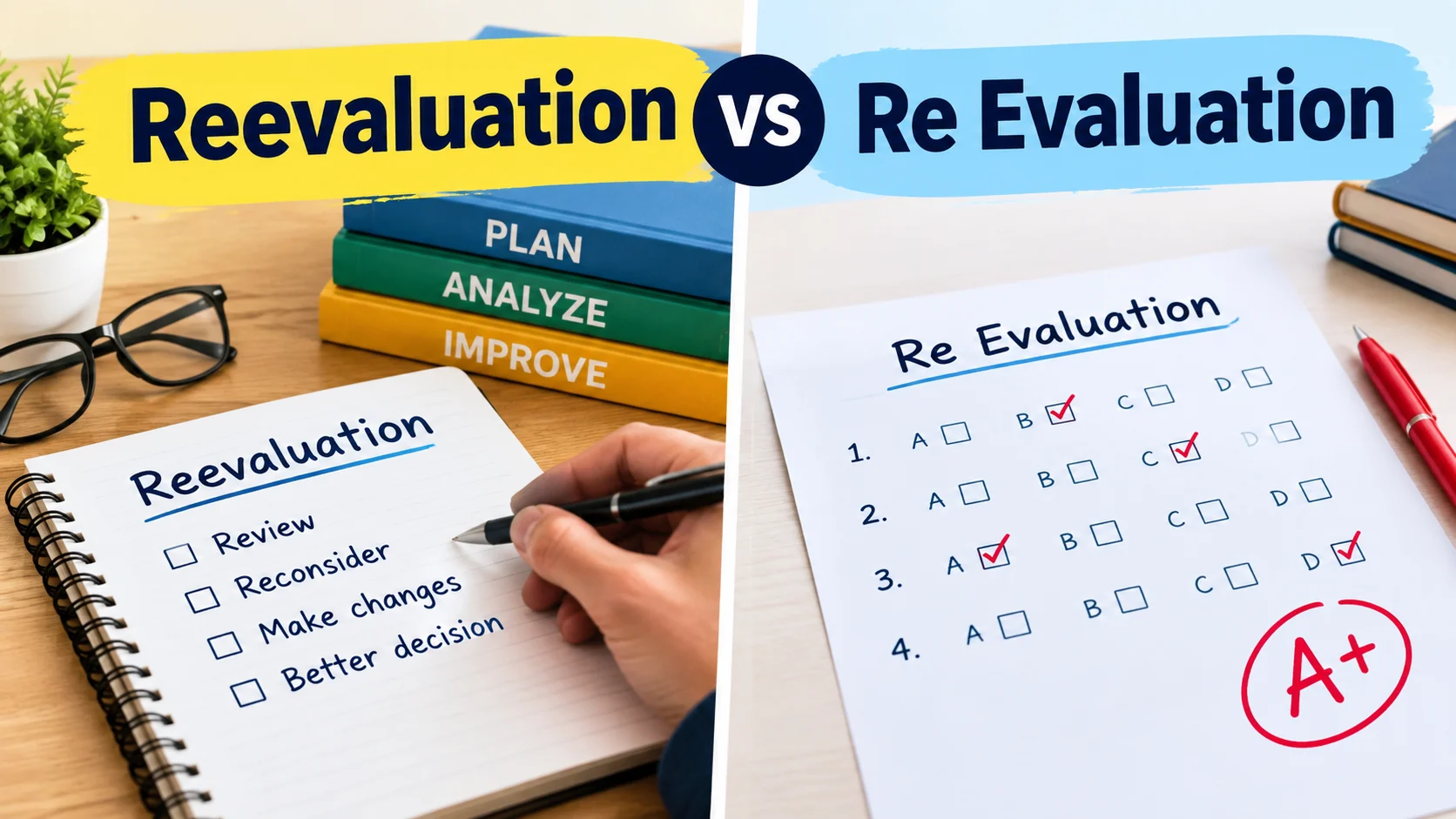 Reevaluation vs Re Evaluation