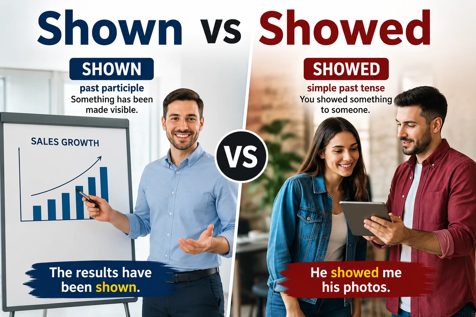 Shown vs Showed