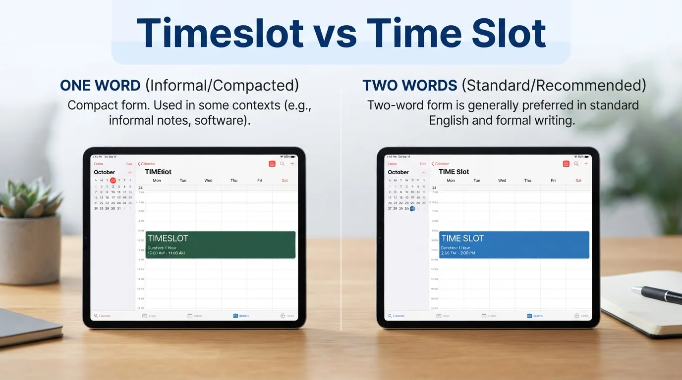 Timeslot vs Time Slot